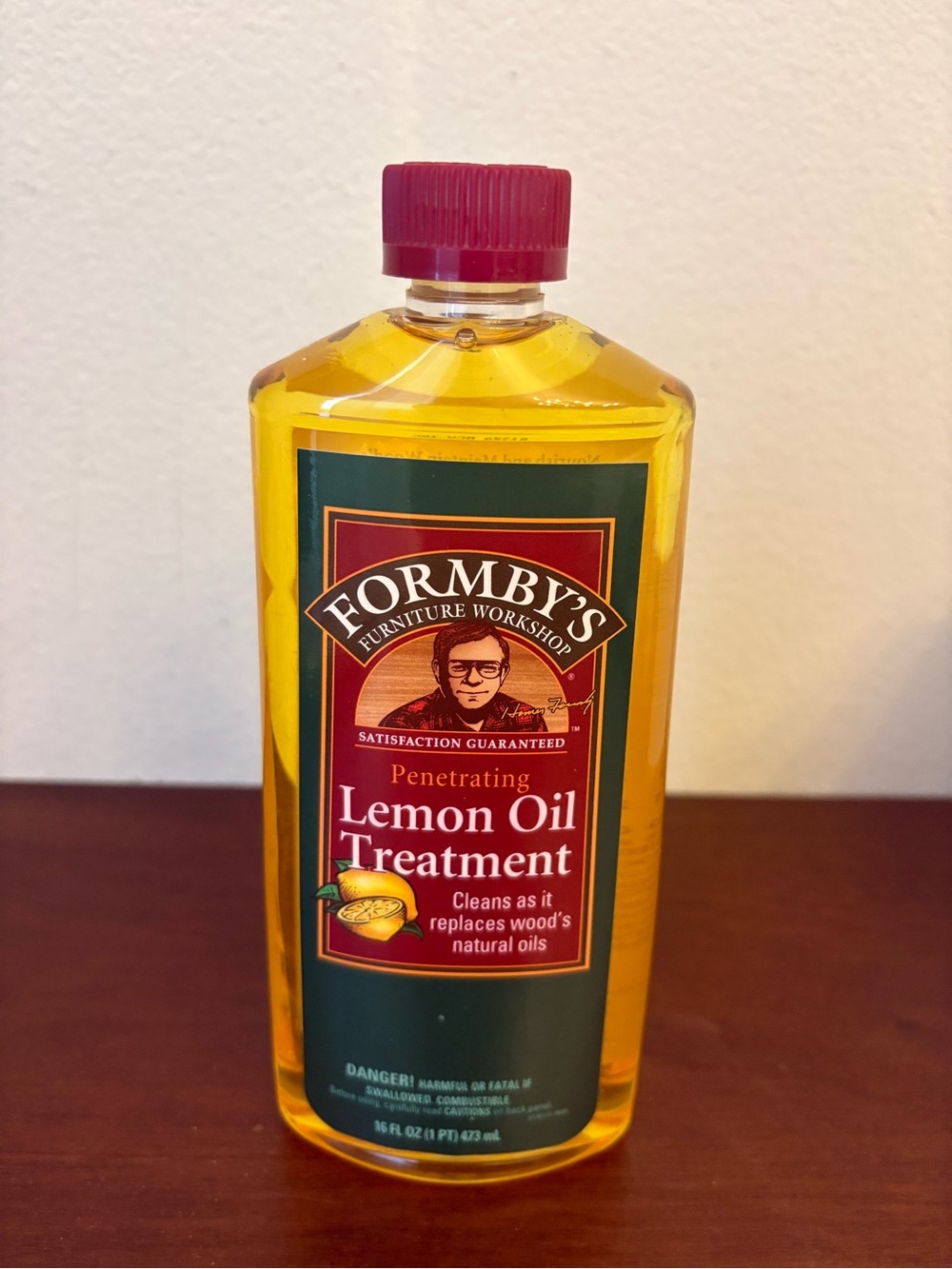 Formby's Penetrating Lemon Oil Treatment for Wood Satin Sheen Yellow, 16 fl oz